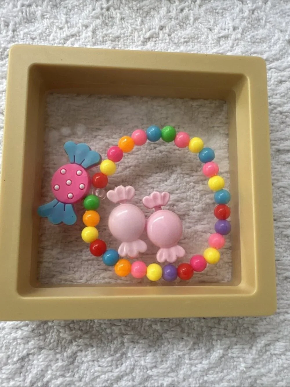 Girl's Wrapper Candy Jewelry Set Bracelet & Clip Earrings NEW Chose Color Box